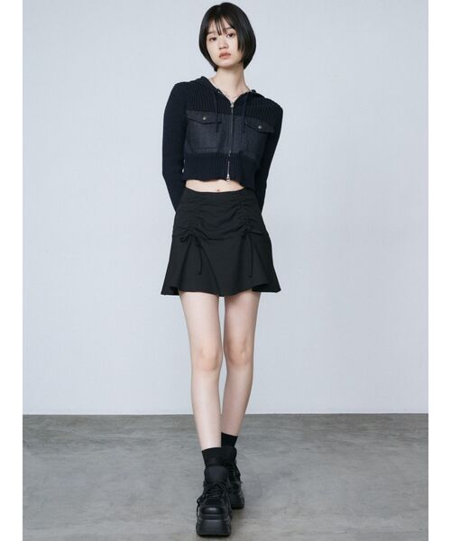 EMODA（エモダ）の「ドッキングポケットニットパーカー（ニット/セーター・レディース・ネイビー/ブラック/カーキ・FREE）」の18枚目の写真