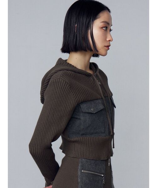 EMODA（エモダ）の「ドッキングポケットニットパーカー（ニット