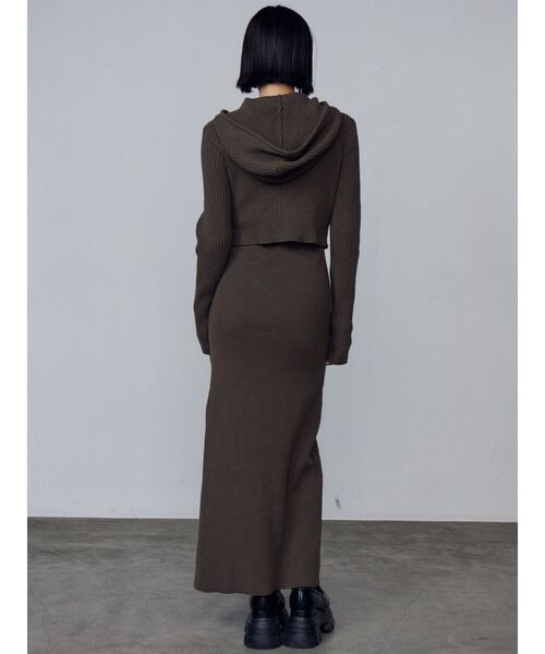 EMODA ドッキングポケットニットパーカー ドッキングポケットリブワンピース セール】ドッキングポケットニットパーカー（ニット/セーター）｜EMODA