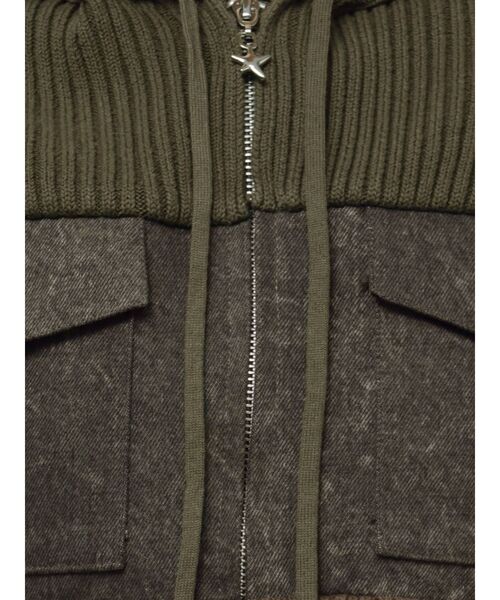 EMODA（エモダ）の「ドッキングポケットニットパーカー（ニット/セーター・レディース・ネイビー/ブラック/カーキ・FREE）」の5枚目の写真
