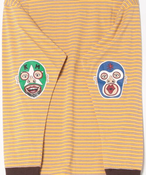 KRIFF MAYER(クリフメイヤー)の「モブレスラーボーダーロンT(Tシャツ/カットソー・メンズ・ブラック/グレー/グリーン/イエロー/オレンジ/サックスブルー・MEDIUM/X-LARGE/LARGE)」の8枚目の写真