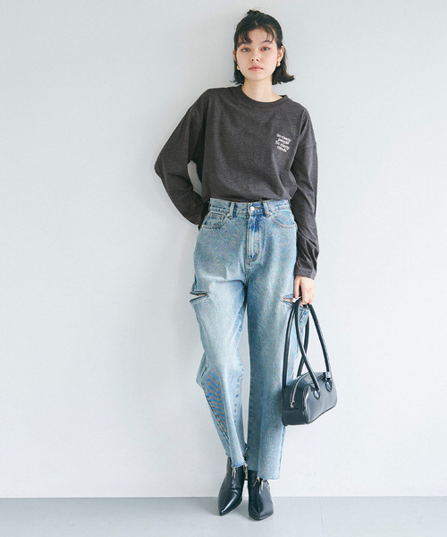 coca(coca)(コカ)の「【WEB限定セール】バックロゴプリントT(Tシャツ/カットソー・メンズ・チャコール/ライトグレー・XL/L/M)」の3枚目の写真
