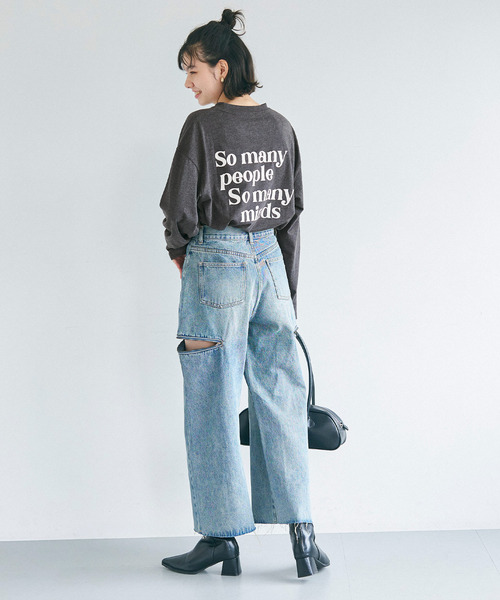 coca(coca)(コカ)の「【WEB限定セール】バックロゴプリントT(Tシャツ/カットソー・メンズ・チャコール/ライトグレー・XL/L/M)」の4枚目の写真