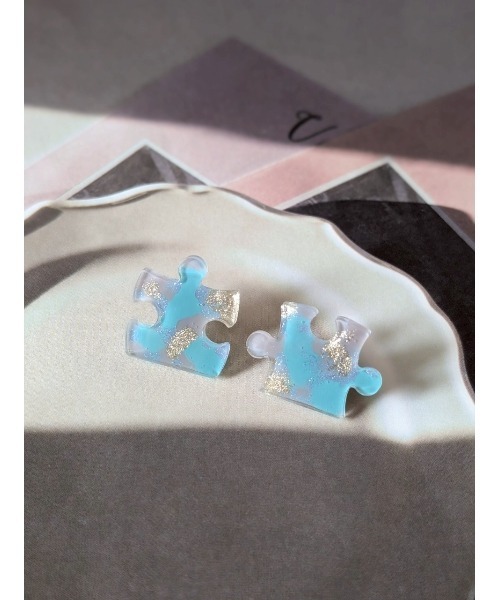 tone（トーン）の「【-HIGORO-】手書きアートピアス〈パズル〉(MA)（ピアス（両耳用）・レディース・A/B/C/D/E・FREE）」の4枚目の写真