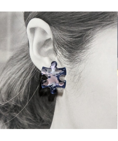 tone（トーン）の「【-HIGORO-】手書きアートピアス〈パズル〉(MA)（ピアス（両耳用）・レディース・A/B/C/D/E・FREE）」の7枚目の写真