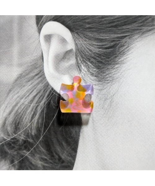 tone（トーン）の「【-HIGORO-】手書きアートピアス〈パズル〉(MA)（ピアス（両耳用）・レディース・A/B/C/D/E・FREE）」の8枚目の写真