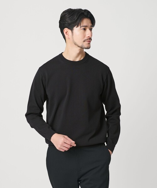 BEAUTY&YOUTH UNITED ARROWS(ビューティーアンドユースユナイテッドアローズ)の「【WEB限定 WARDROBE SMART】KOUKIN ハイゲージ ニット クルーネック【抗菌・防臭】(ニット/セーター・メンズ・ブラック/ライトグレー/ネイビー・M/S/XL/L)」の4枚目の写真
