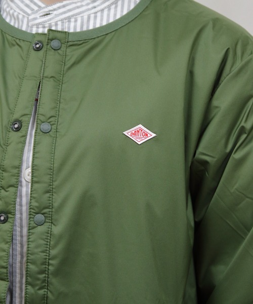 DANTON（ダントン）の「DANTON/ダントン　インサレーション　カラーレスジャケット　INSULATION COLLARLESS JACKET　DT-A0633 SNT（メンズ）（ナイロンジャケット・メンズ・チャコールグレー/ブラック/オリーブ・M/L/XL）」の20枚目の写真