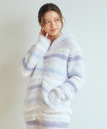 gelato pique ボーダー ルームウェア セットアップ F ジェラートピケ】ルームウェア 上下セット ジップアップフード付