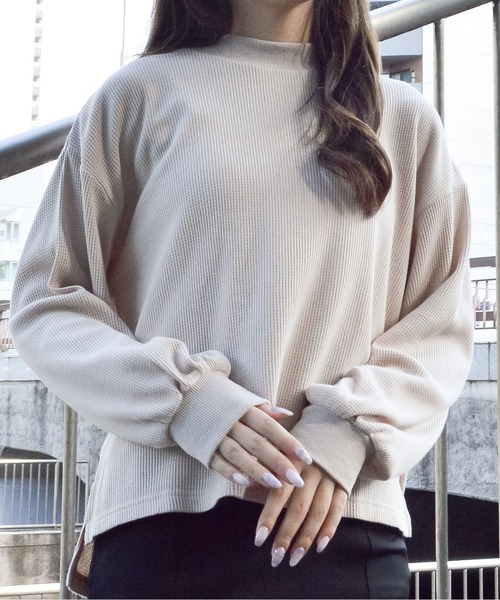 spiritoso(スピリトーゾ)の「【spiritoso】サーマルシンプル長袖カットソー(CP)(Tシャツ/カットソー・レディース・ベージュ/モカ/ブラック/カーキ・M)」の14枚目の写真