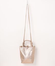 andrea cardone（アンドレアカルドネ）の「【ANDREA CARDONE】メタリックレザーミニトートバッグ(Q56604)（トートバッグ）」
