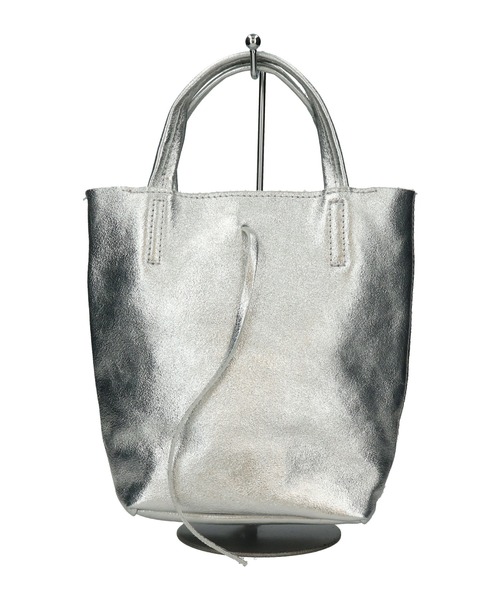 andrea cardone（アンドレアカルドネ）の「【ANDREA CARDONE】メタリックレザーミニトートバッグ(Q56604)（トートバッグ・レディース・シルバー/ブラック/ゴールド・ALL）」の10枚目の写真