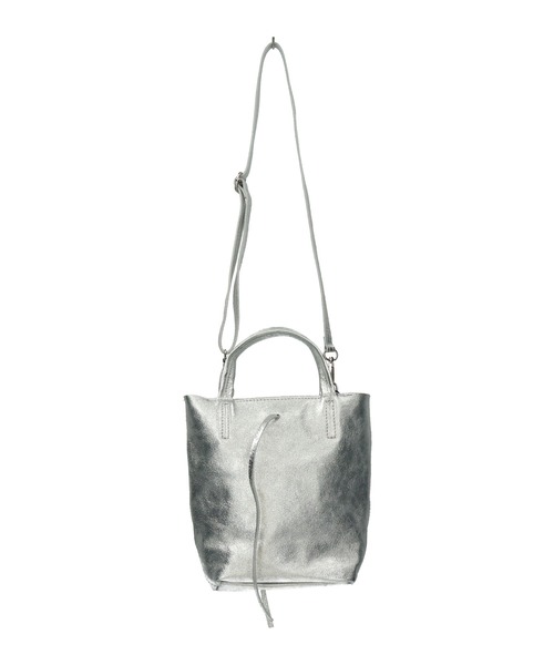 andrea cardone（アンドレアカルドネ）の「【ANDREA CARDONE】メタリックレザーミニトートバッグ(Q56604)（トートバッグ・レディース・シルバー/ブラック/ゴールド・ALL）」の5枚目の写真