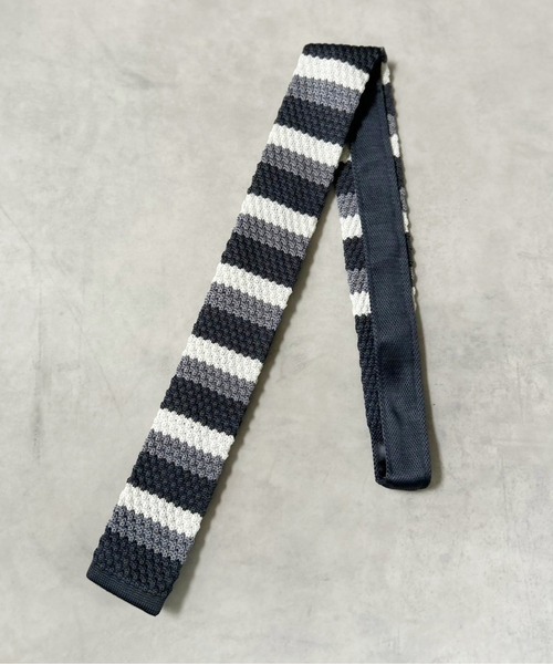 Port（ポート）の「【 IMARI / イマリ 】 ボーダー ニット ネクタイ #_（ネクタイ・レディース・ブラウン/レッド/ブラック/グレー/ブルー/アイボリー・FREE）」の4枚目の写真