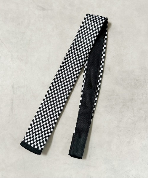 Port（ポート）の「【 IMARI / イマリ 】 ボーダー ニット ネクタイ #_（ネクタイ・レディース・ブラウン/レッド/ブラック/グレー/ブルー/アイボリー・FREE）」の3枚目の写真