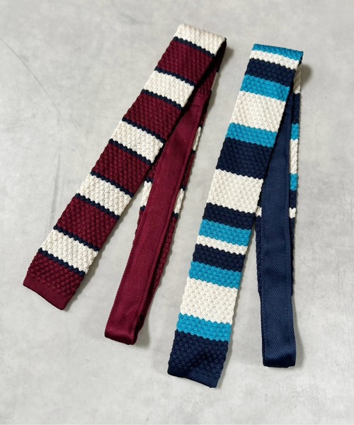 Port（ポート）の「【 IMARI / イマリ 】 ボーダー ニット ネクタイ #_（ネクタイ・レディース・ブラウン/レッド/ブラック/グレー/ブルー/アイボリー・FREE）」の10枚目の写真