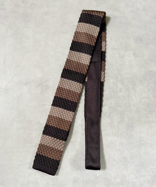 Port（ポート）の「【 IMARI / イマリ 】 ボーダー ニット ネクタイ #_（ネクタイ・レディース・ブラウン/レッド/ブラック/グレー/ブルー/アイボリー・FREE）」の13枚目の写真