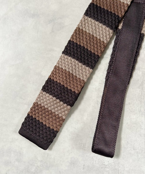 Port（ポート）の「【 IMARI / イマリ 】 ボーダー ニット ネクタイ #_（ネクタイ・レディース・ブラウン/レッド/ブラック/グレー/ブルー/アイボリー・FREE）」の14枚目の写真