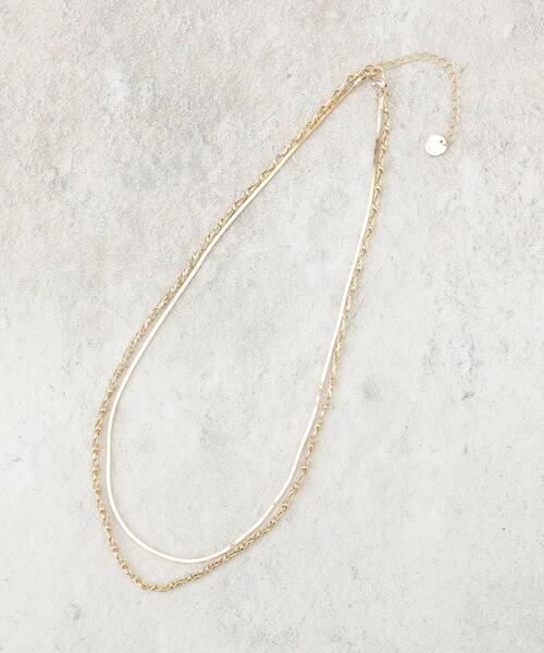 OPAQUE.CLIP（オペークドットクリップ）の「2連チェーンネックレス（ネックレス・レディース・ゴールド/シルバー・00）」の4枚目の写真