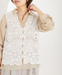 le.coeur blanc | 《手洗い可能》TORRAZZO DONNAメッシュレースベスト(シャツ/ブラウス)