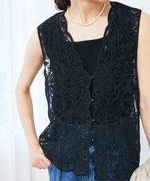 le.coeur blanc | 《手洗い可能》TORRAZZO DONNAメッシュレースベスト(シャツ/ブラウス)
