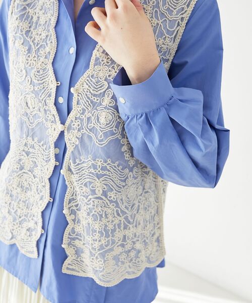 le.coeur blanc（ルクールブラン）の「《手洗い可能》TORRAZZO DONNAメッシュレースベスト（シャツ/ブラウス・レディース・ブラック/ベージュ/ホワイト・38）」の17枚目の写真
