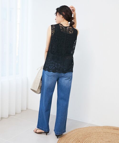 ブラウス シャツ 「手洗い可能」TORRAZZO DONNAメッシュレースベスト レディース 手洗い可能》TORRAZZO DONNAメッシュレースベスト（シャツ
