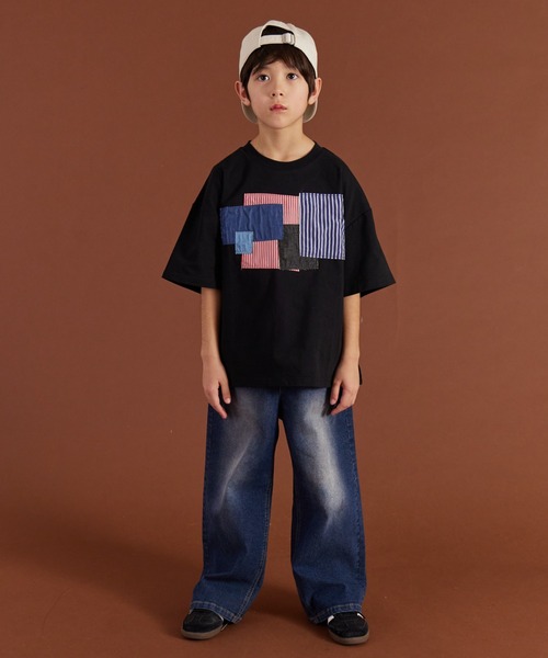 セール】【PAIRMANON STREET】異素材 パッチワーク 半袖 Tシャツ
