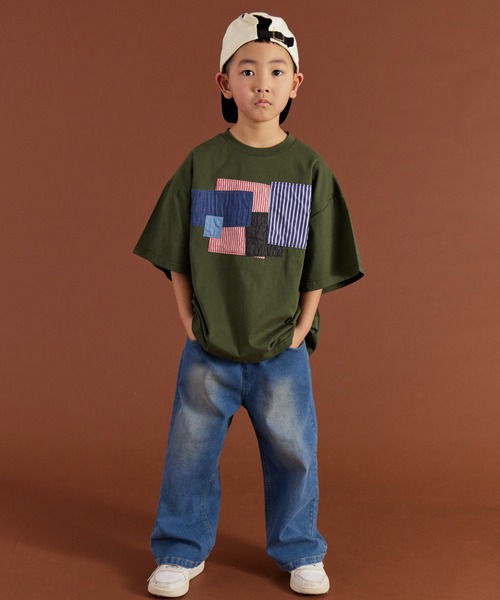 セール】【PAIRMANON STREET】異素材 パッチワーク 半袖 Tシャツ