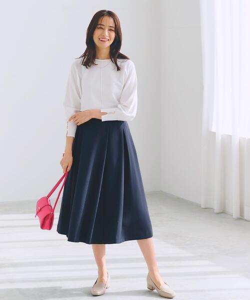 grove（グローブ）の「【MW／抗ピル】センターシームドルマンプルオーバー（ニット/セーター・レディース・スミクロ/イエロー系その他/オフホワイト/グレー・02/03/01/04/05）」の5枚目の写真