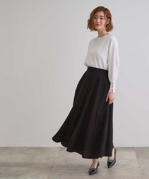 grove（グローブ）の「【MW／抗ピル】センターシームドルマンプルオーバー（ニット/セーター・レディース・スミクロ/イエロー系その他/オフホワイト/グレー・02/03/01/04/05）」の6枚目の写真