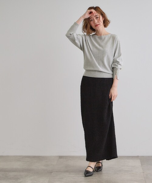 grove（グローブ）の「【MW／抗ピル】センターシームドルマンプルオーバー（ニット/セーター・レディース・スミクロ/イエロー系その他/オフホワイト/グレー・02/03/01/04/05）」の10枚目の写真