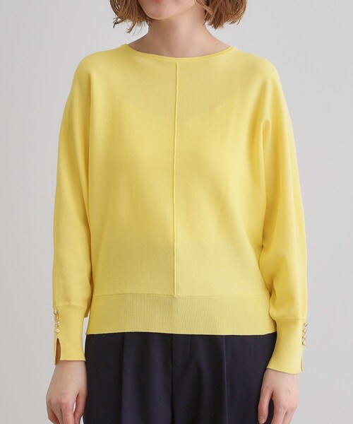 grove（グローブ）の「【MW／抗ピル】センターシームドルマンプルオーバー（ニット/セーター・レディース・スミクロ/イエロー系その他/オフホワイト/グレー・02/03/01/04/05）」の21枚目の写真