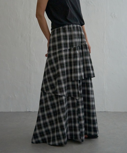 notch.（ノッチ）の「【sweet web掲載】アシメティアードスカート（スカート・レディース・ブラック/ブルー/チェック・M/TM）」の3枚目の写真