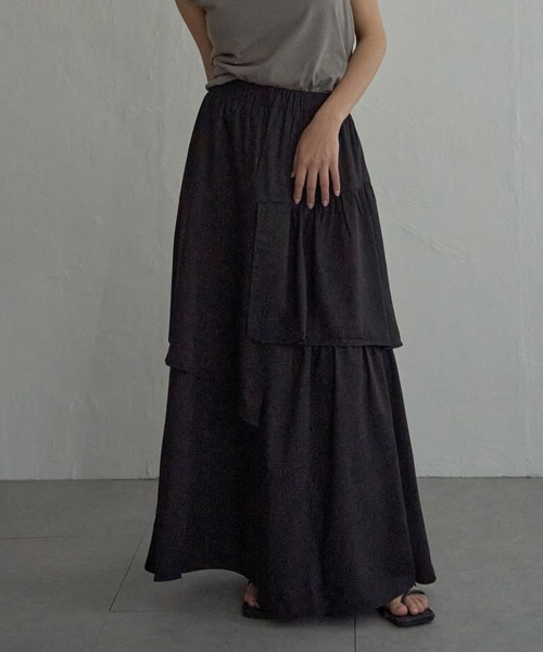 notch.（ノッチ）の「【sweet web掲載】アシメティアードスカート（スカート・レディース・ブラック/ブルー/チェック・M/TM）」の10枚目の写真