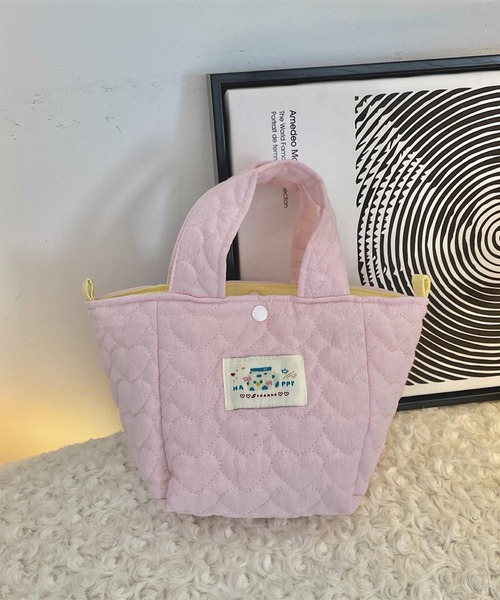 Mignonjour（ミニョンジュール）の「Mignonjour/ハートキルティングミニトートバッグ M2670（トートバッグ・レディース・ピンク/ブルー・FREE）」の2枚目の写真