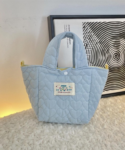Mignonjour（ミニョンジュール）の「Mignonjour/ハートキルティングミニトートバッグ M2670（トートバッグ・レディース・ピンク/ブルー・FREE）」の5枚目の写真