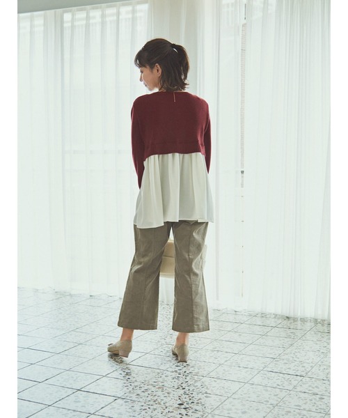 COHINA(コヒナ)の「ショートニットドッキングトップス 【低身長・小柄女性】(ニット/セーター・レディース・ブラック/レッド・ONE SIZE)」の15枚目の写真