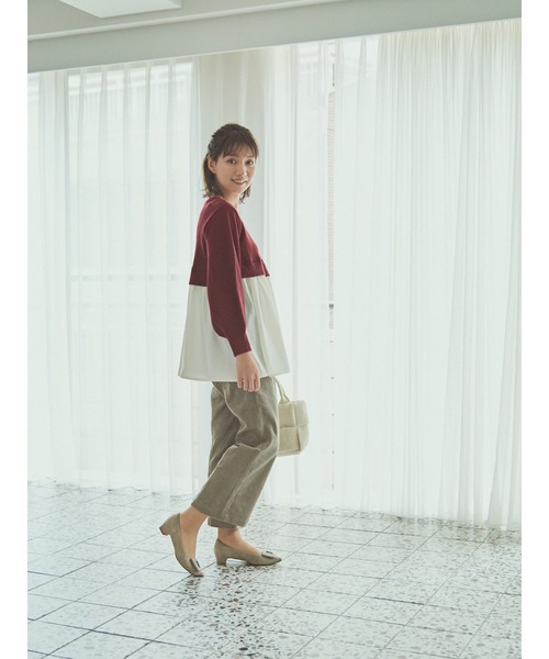 COHINA(コヒナ)の「ショートニットドッキングトップス 【低身長・小柄女性】(ニット/セーター・レディース・ブラック/レッド・ONE SIZE)」の16枚目の写真