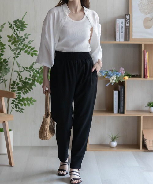 NAVY(ネイビー)の「nAvy SARARI 冷感 テーパードパンツ(その他パンツ・レディース・モカ/チャコールグレー/ブラック・M/L)」の7枚目の写真