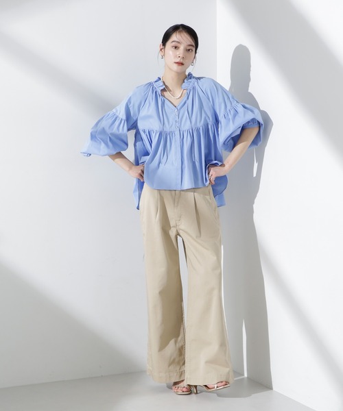 NANO universe(ナノユニバース)の「コルセットバギーチノパンツ(チノパンツ・レディース・ベージュ/ネイビー・S/M)」の9枚目の写真