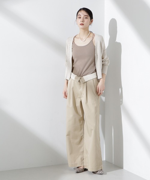 NANO universe(ナノユニバース)の「コルセットバギーチノパンツ(チノパンツ・レディース・ベージュ/ネイビー・S/M)」の4枚目の写真