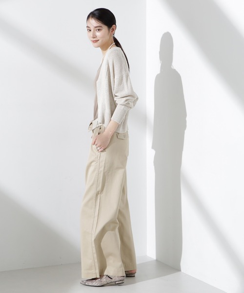 NANO universe(ナノユニバース)の「コルセットバギーチノパンツ(チノパンツ・レディース・ベージュ/ネイビー・S/M)」の5枚目の写真