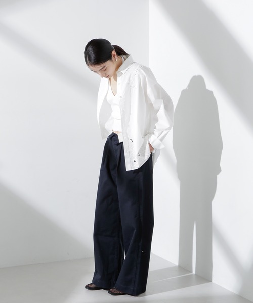 NANO universe(ナノユニバース)の「コルセットバギーチノパンツ(チノパンツ・レディース・ベージュ/ネイビー・S/M)」の14枚目の写真