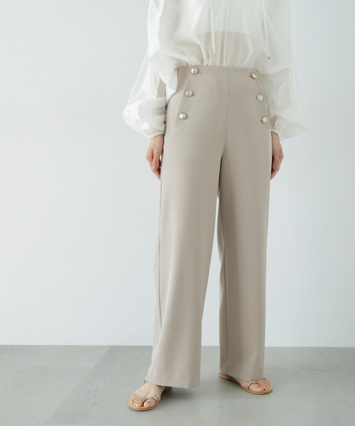 N.(N. Natural Beauty Basic)(エヌエヌナチュラルビューティーベーシック)の「マリンワイドパンツ(その他パンツ・レディース・ネイビー/ベージュ・MEDIUM/SMALL)」の1枚目の写真