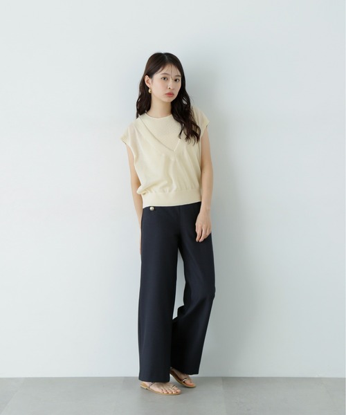 N.(N. Natural Beauty Basic)(エヌエヌナチュラルビューティーベーシック)の「マリンワイドパンツ(その他パンツ・レディース・ネイビー/ベージュ・MEDIUM/SMALL)」の14枚目の写真