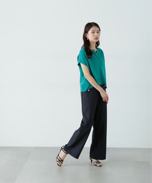 N.(N. Natural Beauty Basic)(エヌエヌナチュラルビューティーベーシック)の「マリンワイドパンツ(その他パンツ・レディース・ネイビー/ベージュ・MEDIUM/SMALL)」の17枚目の写真