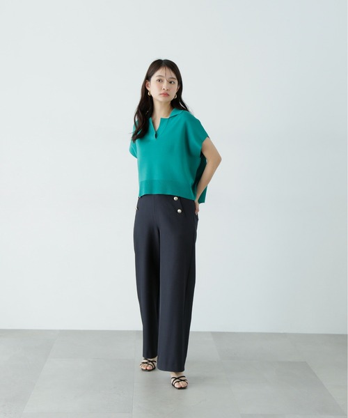 N.(N. Natural Beauty Basic)(エヌエヌナチュラルビューティーベーシック)の「マリンワイドパンツ(その他パンツ・レディース・ネイビー/ベージュ・MEDIUM/SMALL)」の18枚目の写真