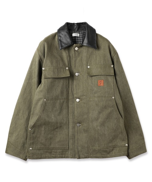 Jieda（ジエダ）の「LEATHER COLLAR FADE COVERALL（カバーオール・メンズ・ブラック/ベージュ/カーキ・1/2）」の15枚目の写真