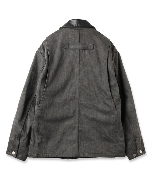 Jieda（ジエダ）の「LEATHER COLLAR FADE COVERALL（カバーオール・メンズ・ブラック/ベージュ/カーキ・1/2）」の20枚目の写真